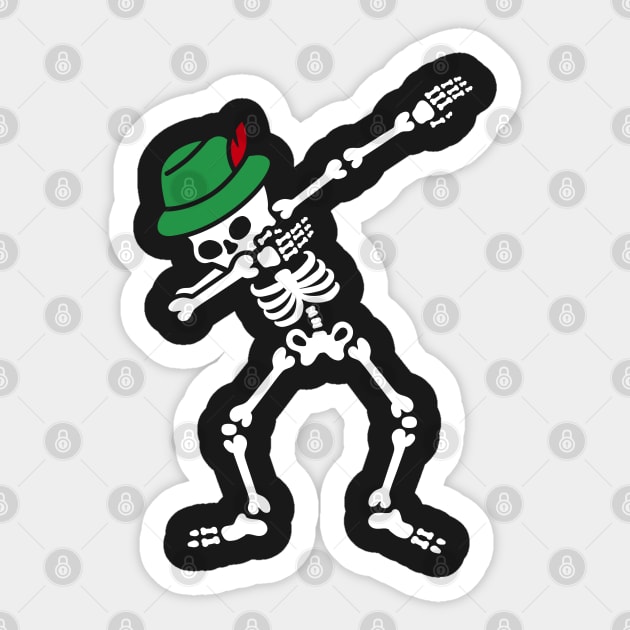 Dab Skeleton Oktoberfest Hat Sticker by LaundryFactory